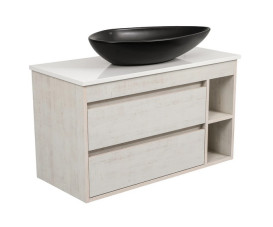 Тумба подвесная Аквародос Шельф 100 см со столешницей Loft-Iron и раковиной Olive ДСП нордленд АР000085191