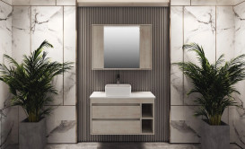 Тумба подвесная Аквародос Шельф 100 см со столешницей Loft-Iron и раковиной One ДСП нордленд АР000085186