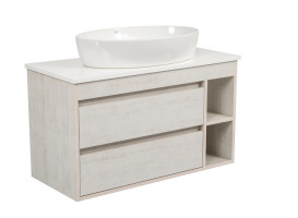 Тумба подвесная Аквародос Шельф 100 см со столешницей Loft-Iron и раковиной One ДСП нордленд АР000085181