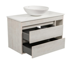 Тумба подвесная Аквародос Шельф 100 см со столешницей Loft-Iron и раковиной Zero ДСП нордленд АР000085171