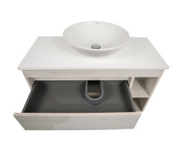 Тумба подвесная Аквародос Шельф 100 см со столешницей Loft-Iron и раковиной Zero ДСП нордленд АР000085171