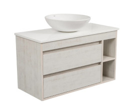 Тумба подвесная Аквародос Шельф 100 см со столешницей Loft-Iron и раковиной Zero ДСП нордленд АР000085171