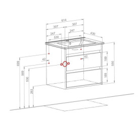 Тумба подвесная Аквародос Шельф 65 см с раковиной Arte ДСП нордленд АР000082700