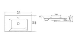 Тумба подвесная Аквародос Шельф 65 см с раковиной Arte ДСП нордленд АР000082700