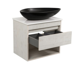 Тумба подвесная Аквародос Шельф 65 см со столешницей Loft-Iron и раковиной Olive ДСП нордленд АР000085192