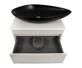 Тумба подвесная Аквародос Шельф 65 см со столешницей Loft-Iron и раковиной Olive ДСП нордленд АР000085192