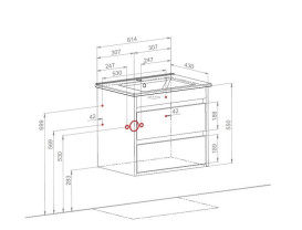 Тумба подвесная Аквародос Шельф 65 см со столешницей Loft-Iron и раковиной Olive ДСП нордленд АР000085192