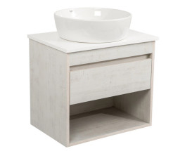 Тумба подвесная Аквародос Шельф 65 см со столешницей Loft-Iron и раковиной One ДСП нордленд АР000085177