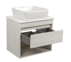 Тумба подвесная Аквародос Шельф 65 см со столешницей Loft-Iron и раковиной One ДСП нордленд АР000085187