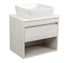 Тумба подвесная Аквародос Шельф 65 см со столешницей Loft-Iron и раковиной One ДСП нордленд АР000085187