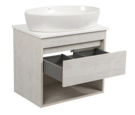 Тумба подвесная Аквародос Шельф 65 см со столешницей Loft-Iron и раковиной One ДСП нордленд АР000085182