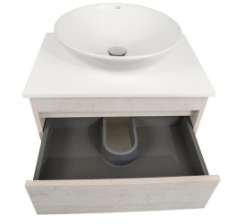Тумба подвесная Аквародос Шельф 65 см со столешницей Loft-Iron и раковиной Zero ДСП нордленд АР000085173