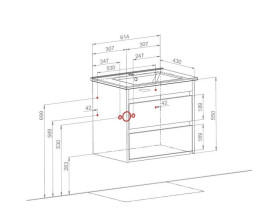 Тумба подвесная Аквародос Шельф 65 см со столешницей Loft-Iron и раковиной Zero ДСП нордленд АР000085173