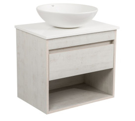 Тумба подвесная Аквародос Шельф 65 см со столешницей Loft-Iron и раковиной Zero ДСП нордленд АР000085173