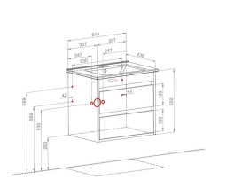 Тумба подвесная Аквародос Шельф 65 см со столешницей Loft-Iron и раковиной One ДСП нордленд АР000085178