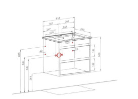 Тумба подвесная Аквародос Шельф 65 см со столешницей Loft-Iron и раковиной One ДСП нордленд АР000085188