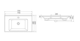 Тумба подвесная Аквародос Шельф 75 см с раковиной Arte ДСП нордленд АР000082701