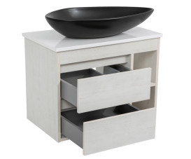 Тумба подвесная Аквародос Шельф 75 см со столешницей Loft-Iron и раковиной Olive ДСП нордленд АР000085194