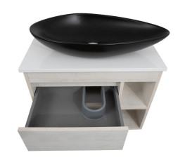 Тумба подвесная Аквародос Шельф 75 см со столешницей Loft-Iron и раковиной Olive ДСП нордленд АР000085194