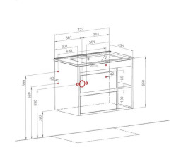 Тумба подвесная Аквародос Шельф 75 см со столешницей Loft-Iron и раковиной One ДСП нордленд АР000085179