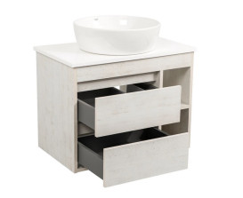 Тумба подвесная Аквародос Шельф 75 см со столешницей Loft-Iron и раковиной One ДСП нордленд АР000085179