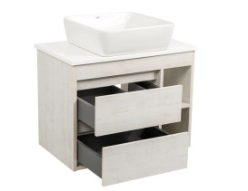 Тумба подвесная Аквародос Шельф 75 см со столешницей Loft-Iron и раковиной One ДСП нордленд АР000085189