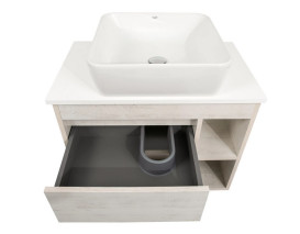 Тумба подвесная Аквародос Шельф 75 см со столешницей Loft-Iron и раковиной One ДСП нордленд АР000085189