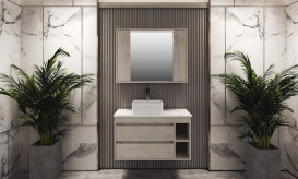 Тумба подвесная Аквародос Шельф 75 см со столешницей Loft-Iron и раковиной One ДСП нордленд АР000085189