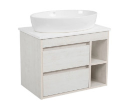 Тумба подвесная Аквародос Шельф 75 см со столешницей Loft-Iron и раковиной One ДСП нордленд АР000085184