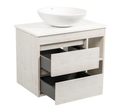 Тумба подвесная Аквародос Шельф 75 см со столешницей Loft-Iron и раковиной Zero ДСП нордленд АР000085174