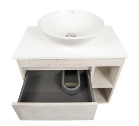 Тумба подвесная Аквародос Шельф 75 см со столешницей Loft-Iron и раковиной Zero ДСП нордленд АР000085174