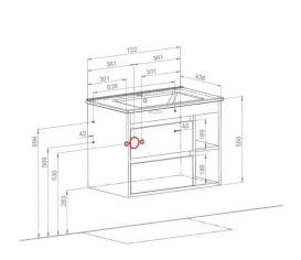 Тумба подвесная Аквародос Шельф 75 см со столешницей Loft-Iron и раковиной Zero ДСП нордленд АР000085174