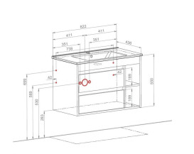Тумба подвесная Аквародос Шельф 85 см с раковиной Arte ДСП нордленд АР000082702
