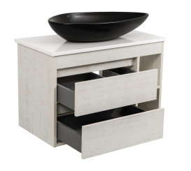 Тумба підвісна Аквародос Шельф 85 см зі стільницею Loft-Iron та раковиною Olive ДСП нордленд АР000085195