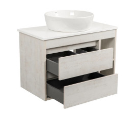 Тумба підвісна Аквародос Шельф 85 см зі стільницею Loft-Iron та раковиною One ДСП нордленд АР000085180