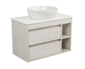 Тумба підвісна Аквародос Шельф 85 см зі стільницею Loft-Iron та раковиною One ДСП нордленд АР000085180