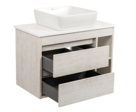 Тумба подвесная Аквародос Шельф 85 см со столешницей Loft-Iron и раковиной One ДСП нордленд АР000085190