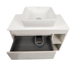 Тумба подвесная Аквародос Шельф 85 см со столешницей Loft-Iron и раковиной One ДСП нордленд АР000085190