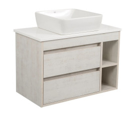 Тумба подвесная Аквародос Шельф 85 см со столешницей Loft-Iron и раковиной One ДСП нордленд АР000085190