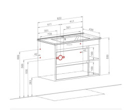 Тумба подвесная Аквародос Шельф 85 см со столешницей Loft-Iron и раковиной One ДСП нордленд АР000085185