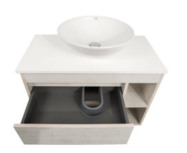 Тумба подвесная Аквародос Шельф 85 см со столешницей Loft-Iron и раковиной Zero ДСП нордленд АР000085175