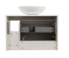 Тумба подвесная Аквародос Шельф 85 см со столешницей Loft-Iron и раковиной Zero ДСП нордленд АР000085175