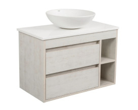 Тумба подвесная Аквародос Шельф 85 см со столешницей Loft-Iron и раковиной Zero ДСП нордленд АР000085175