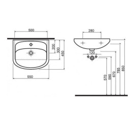 Тумба підлогова Аквародос Терра 55 см із раковиною Нова ДСП/МДФ білий АР000032723
