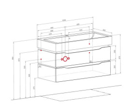 Тумба подвесная Аквародос Венеция 100 см с раковиной Пинто ДСП/МДФ белый АР000040223