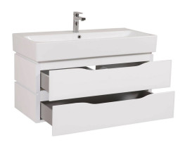 Тумба подвесная Аквародос Венеция 100 см с раковиной Пинто ДСП/МДФ белый АР000040231