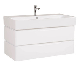 Тумба подвесная Аквародос Венеция 100 см с раковиной Пинто ДСП/МДФ белый АР000040231