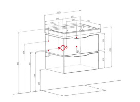 Тумба подвесная Аквародос Венеция 60 см с раковиной Elite ДСП/МДФ белый АР000040225