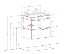 Тумба підвісна Аквародос Венеція 60 см із раковиною Frame ДСП/МДФ білий АР000040227