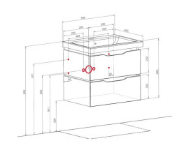 Тумба підвісна Аквародос Венеція 60 см із раковиною City ДСП/МДФ білий АР000040229